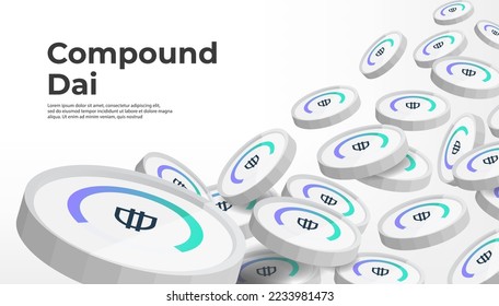 Fondo del banner del concepto criptodivisa de Compound Dai (CDAI).