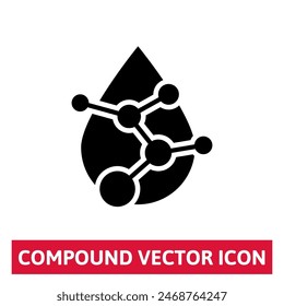 Compound - drop and molecule icon. Cosmetic vector icon.