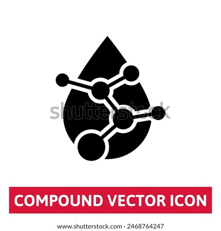 Compound - drop and molecule icon. Cosmetic vector icon.