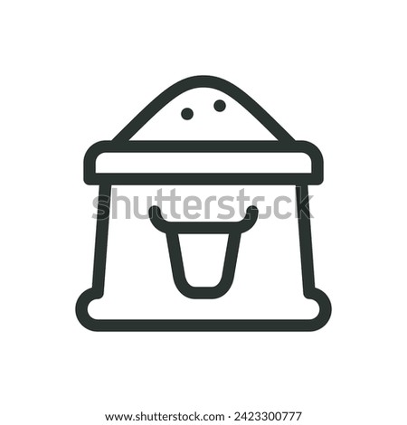 Compound feed bag isolated icon, animal feed bag vector symbol with editable stroke
