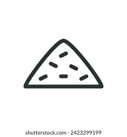 Icono aislado de alimentación compuesta, símbolo vector de montón de alimentación animal con trazo editable
