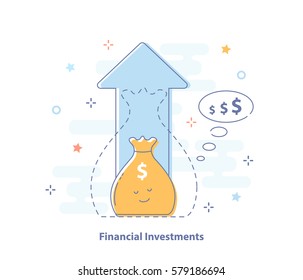 Compound Interest, Added Value, Financial Investments Stock Market, Future Income Growth, Revenue Increase, Money Return, Pension Fund Plan, Budget Management, Savings Account, Banking Vector Icon.