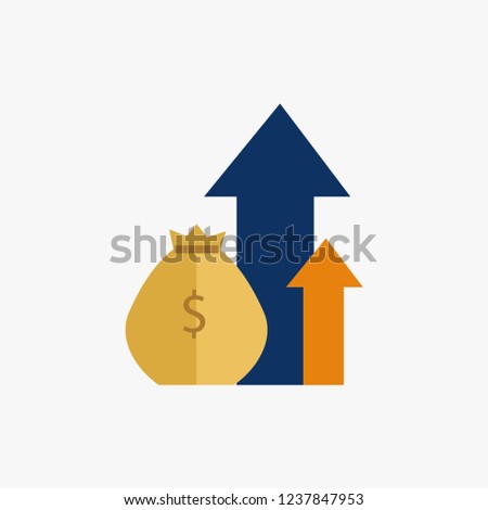 Compound interest, added value, financial investments stock market, future income growth, revenue increase.Vector illustration.