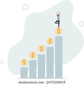 compound interest or dividend investing, profit earning from stock market,flat vector illustration.