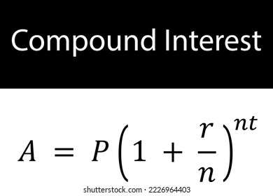 Fórmula de ecuación de interés compuesto en ilustración vectorial
