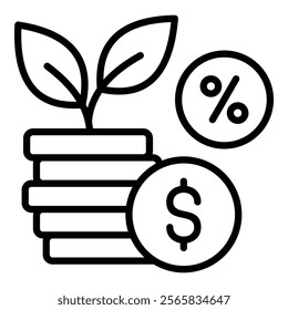 Compound Interest Icon Element For Design