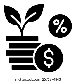 Compound Interest Icon Element For Design