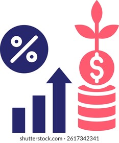 Compound Interest Icon Fill Vector Illustration
