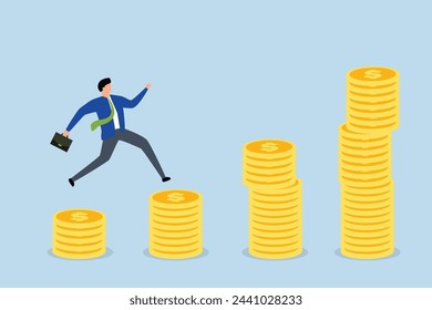 Compound interest, the investor jumps into a stack of growth compound currencies.