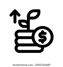 compound interest line icon. vector icon for your website, mobile, presentation, and logo design.
