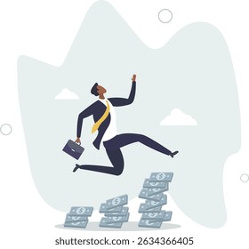 Juros compostos, investimento de crescimento monetário, prosperidade ou ganho e lucratividade conceito de ações,. vida de caráter.