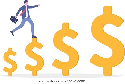 Compound interest, money growth investment, prosperity or earning and profitability stock concept,
