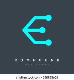Compound isolated minimal single flat linear icon for application and info-graphic. Connection line vector icon for websites and mobile minimalistic flat design.