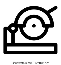 Compound Miter Saw in Outline Icon