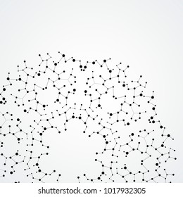 Compound polygonal structure, with connecting dots and lines
