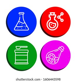 compound simple icons set. Contains such icons as Flask, Formula, can be used for web, mobile and logo