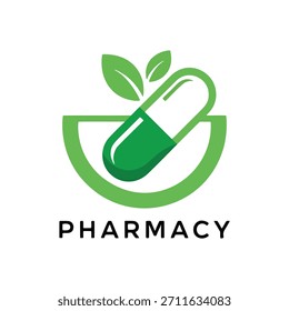 Compounding Pharmacy Logo: Mörtel, Pestel, Herz und Blatt
