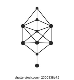 Compounds and atoms graphic element isolated. Abstract constellation, Graphic symbol logo or tattoo.