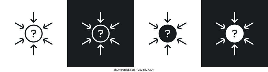 Ícone de vetor compreensível definido em preto e branco. Ilustração de EPS 10