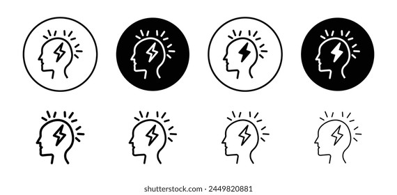 Comprehension awareness icon. human mind idea realization symbol. clever brain or genius intelligence symbol.