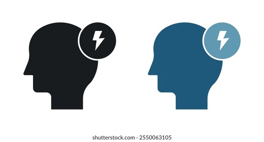 Comprehension icon set in black and colored version