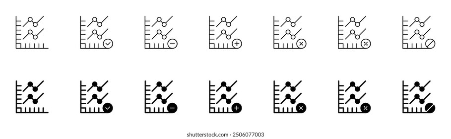 Comprehensive Analytics Icon Set - Data Visualization, Business Intelligence Graphics, Statistical Charts Collection for Reports and Presentations