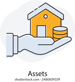 Comprehensive Assets Icon for Financial Management and Investment Analysis with editable stroke.