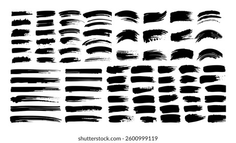 Comprehensive Black Ink Brush Stroke Collection