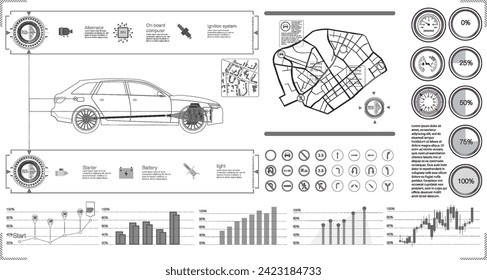 Diseño integral de un sistema eléctrico moderno para coches, medición de la eficiencia de la muestra y sus componentes, perfecto para la educación y el conocimiento técnico