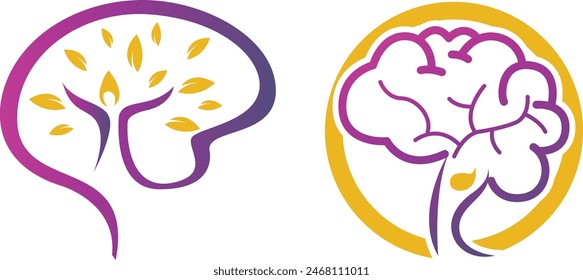 Comprehensive brain health logo design, perfect for mental wellness programs, cognitive health services, and neurological care centers.