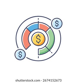 Ícone Análise Abrangente De Variação Orçamentária. Ícone para Negócios e Finanças.