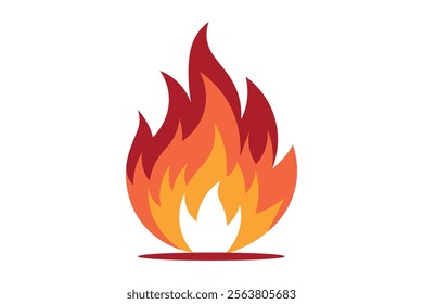 Comprehensive Burning Fire Flame Vector Illustration for Urban Safety Programs, Fire flame, Burning fire, Blazing, Fire graphic, Heat illustration, Creative flames, Flame shape