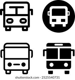 Design de vetor de conjunto de ícones de ônibus abrangente para transporte e viagem