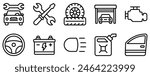 Comprehensive Car Service Icon Set in Line Style