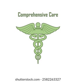 Comprehensive Care Icon - health related symbolism vector graphic