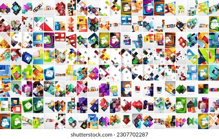 A comprehensive collection of 100 modern and stylish square composition vector backgrounds, perfect for adding a touch of contemporary design to any project