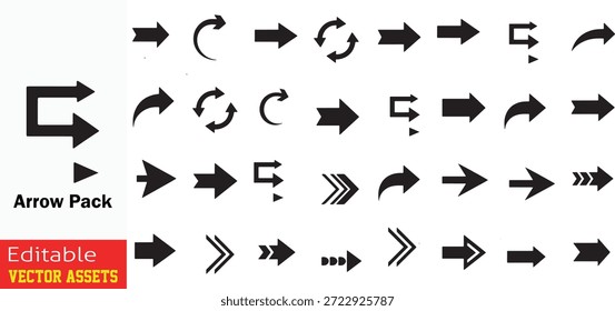 Coleção abrangente de ícones de seta preta diversificada e elementos gráficos com conjunto de vetores de símbolos direcionais curvos, segmentados e em U

Este recurso gráfico profissional apresenta uma ampla variedade de ícones de seta preta e elementos simbólicos, meticulosamente projetados para aplicações digitais e de impressão modernas. Isolada sobre um fundo transparente-pronto, a coleção cobre um amplo espectro de representações direcionais: de simples ponteiros retos para estilizados ponteiros segmentados, bordas emplumadas, e complexos loops interconectados. Designs notáveis incluem setas em U para a inversão de direção, arcos semicirculares para rotação e setas únicas compostas de linhas paralelas e padrões pontilhados para textura adicionada. Organizados em um formato de grade limpo, esses ativos vetoriais editáveis de alta qualidade são ideais para design de interface do usuário ou interface do usuário, desenvolvimento da Web, fluxogramas de processo e criação de infográficos. O estilo de silhueta consistente e a paleta monocromática garantem uma estética moderna que se integra perfeitamente em qualquer tema visual.

Os principais recursos incluem:
Ampla variedade direcional: inclui setas retas, curvas, arqueadas e circulares para representar os processos de progresso, atualização e cíclicos.

Designs Texturais Especializados: Apresenta estilos de seta pontilhada, paralela e emplumada para interesse visual e ênfase únicos.

Indicadores de fluxo complexos: contém projetos interconectados e em loop, perfeito para ilustrar processos sequenciais e arquiteturas de sistema.

Qualidade de vetor profissional: arquivo EPS totalmente escalável e editável, permitindo a personalização perfeita de tamanhos e pesos de traçado sem perda de detalhes.