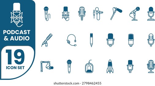 Comprehensive collection featuring various microphones broadcast gear studio headsets and recording tools.