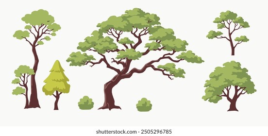 A Comprehensive Collection of Vector Tree Illustrations