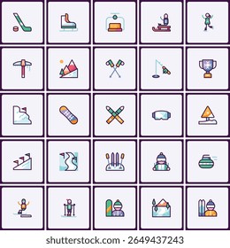 A Comprehensive Collection of Winter Sports and Activities Vector Icons