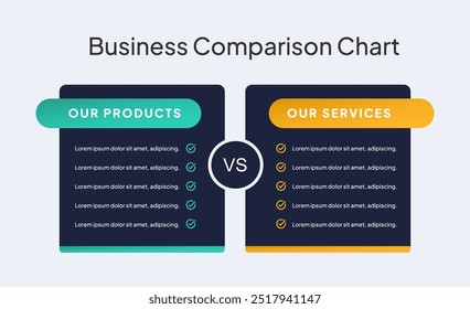 Comprehensive Comparison Infographic Template for Side-by-Side Analysis and Comparison of Products, Services, Features, or Options Easily Highlight Differences and Similarities with Visual Clarity