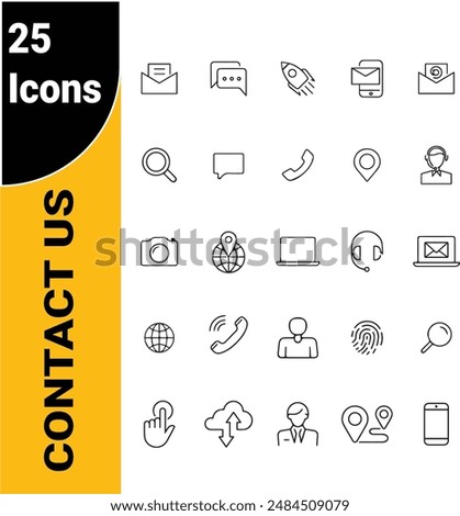 Comprehensive Contact Us Icon Set (Multiple Styles and  Editable)