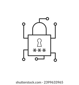 Protección integral de datos de iconos de relleno de seguridad cibernética, correo basura, antivirus, contraseña, privacidad y más - Ilustración vectorial para seguridad web