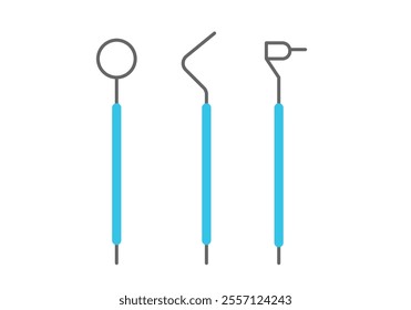 Comprehensive Dental Equipment Vector Set , Minimalist and Professional Vector Graphics for Dentistry, Hygiene, and Medical Concepts. 