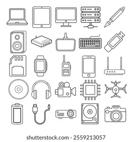 Comprehensive Device Icon Set – Computers, Laptops, Tablets, and More