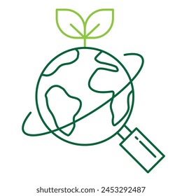 Umfassende Ökosystembewertung. Bewertung der Umweltgesundheit und -funktionalität. Vektorgrafik Editierbarer Strich und Farben.