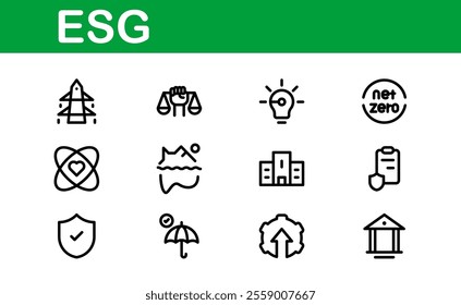 Comprehensive ESG Icon Collection - Perfect for Green, Ethical, and Corporate Responsibility Branding
