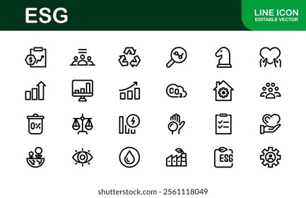 Comprehensive ESG Icon Collection - Perfect for Green, Ethical, and Corporate Responsibility Branding