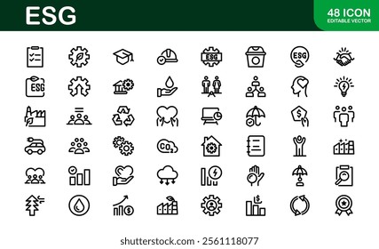 Comprehensive ESG Icon Collection - Perfect for Green, Ethical, and Corporate Responsibility Branding