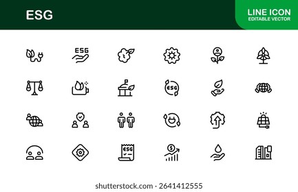 Comprehensive ESG Icon Collection - Perfect for Green, Ethical, and Corporate Responsibility Branding